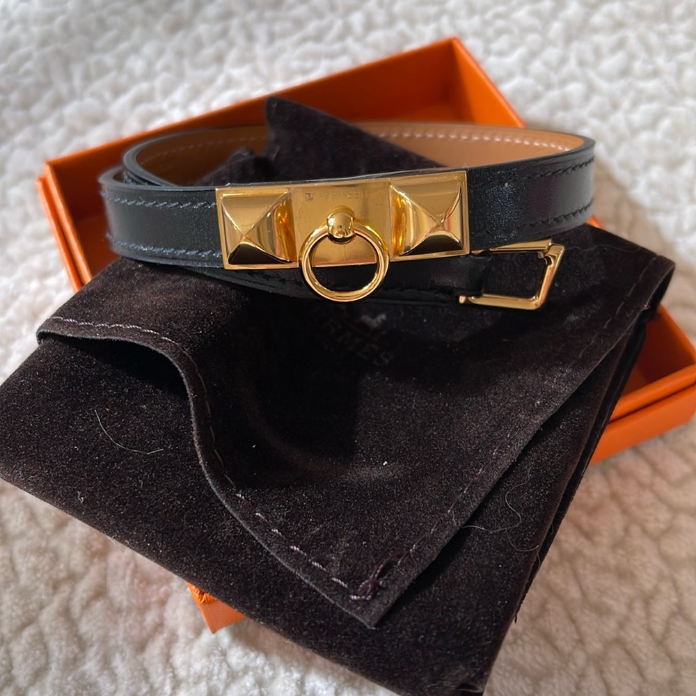 Hermes Rivale Double Tour leather bracelet